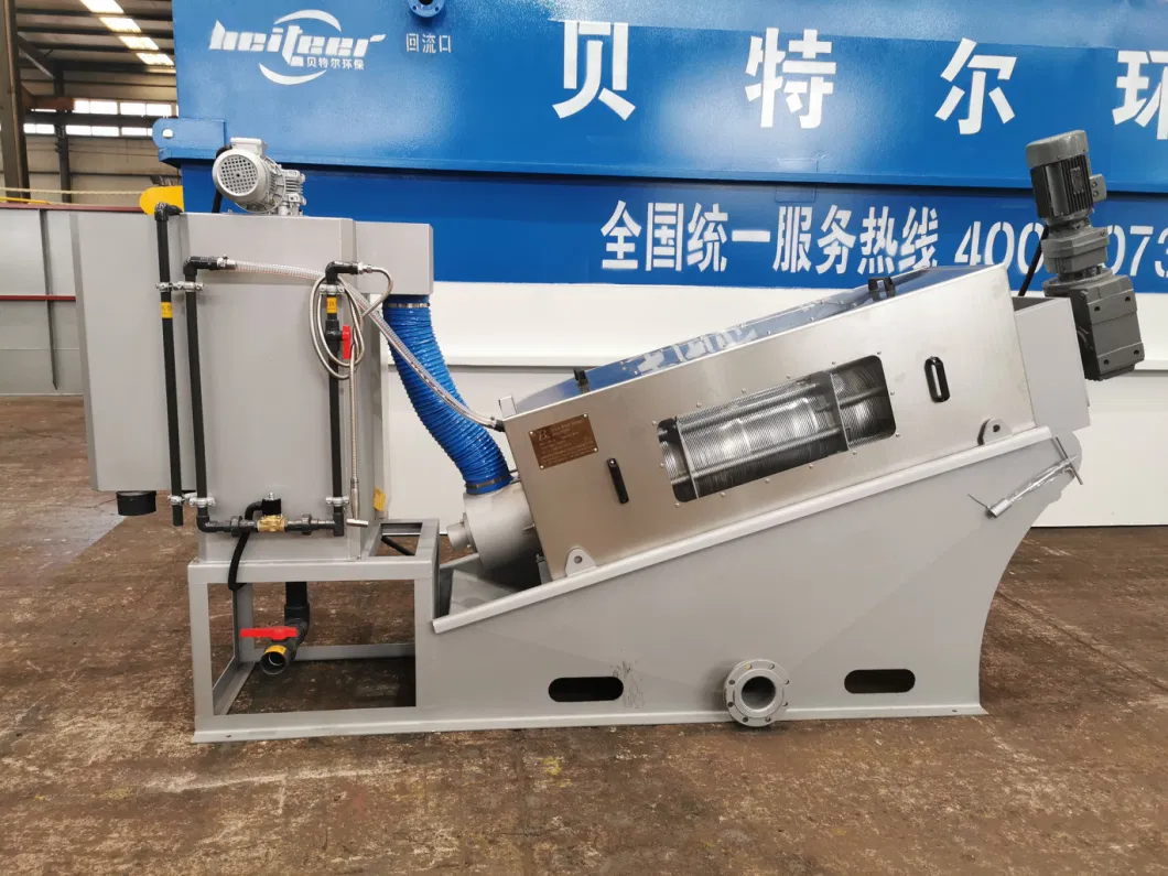 Volute Sludge Dewatering Machine for Agricultural / Fishery Community Wastewater Treatment Plants