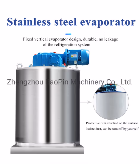 Sea Food Seawater 1 Ton Flake Ice Making Machine for Fishery