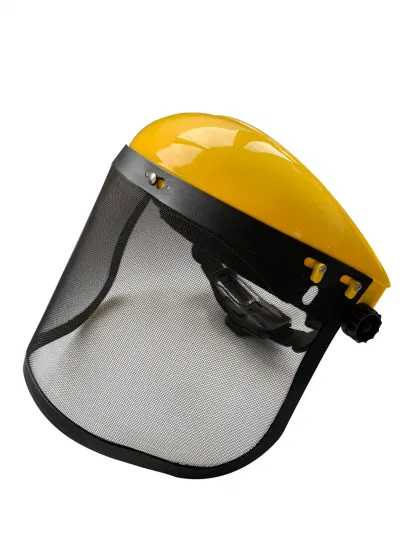 Protector facial PP Head Gear con visera de malla para protección facial